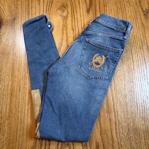 Polo Ralph Lauren Jodhpur Riding Jeans Womens 26 Suede Patches Equestrian NWOT